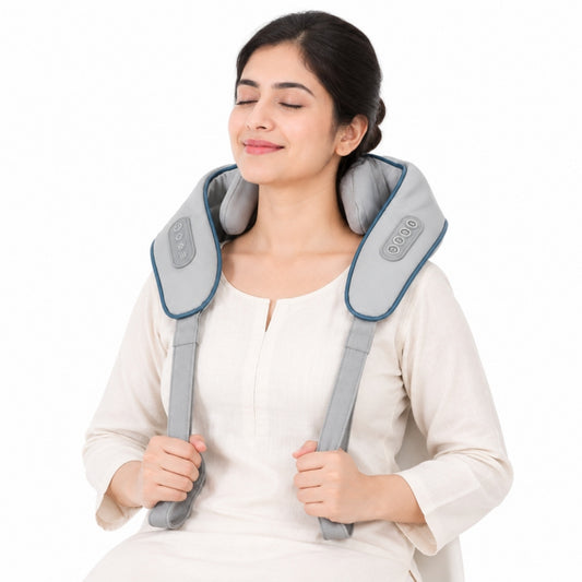 Woman using Markito neck and shoulder kneading massager