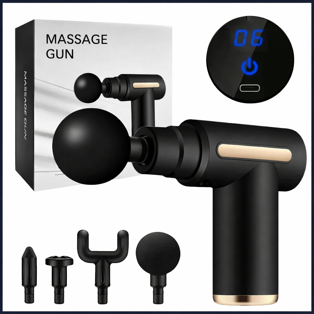 Rechargable Massage Gun with 4 Different Heads