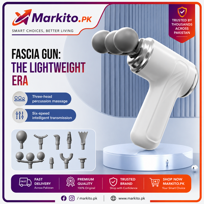 Mini Fascia Massage Gun – 8 Massage Heads | Deep Tissue Muscle Massager