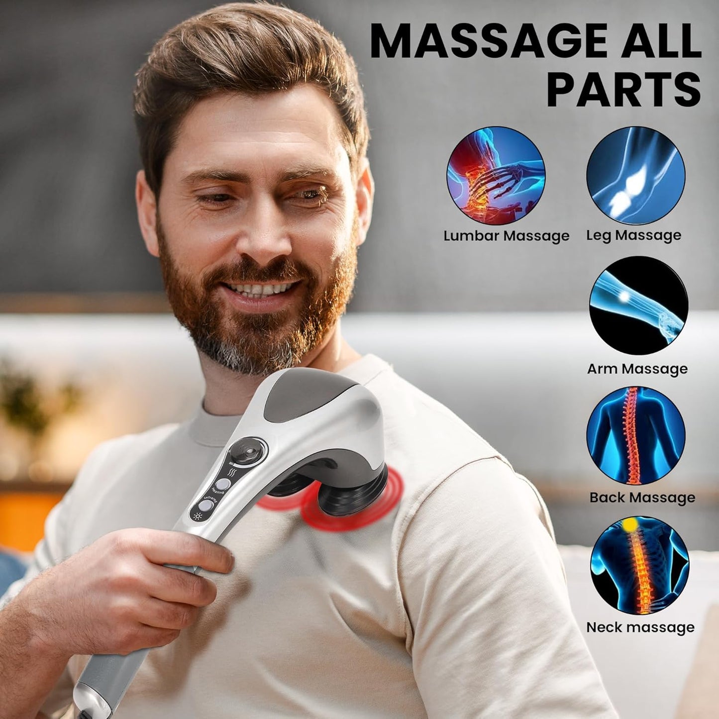 Electric Dual Head Heated Hammer Massager | Deep Tissue Pain Relief
