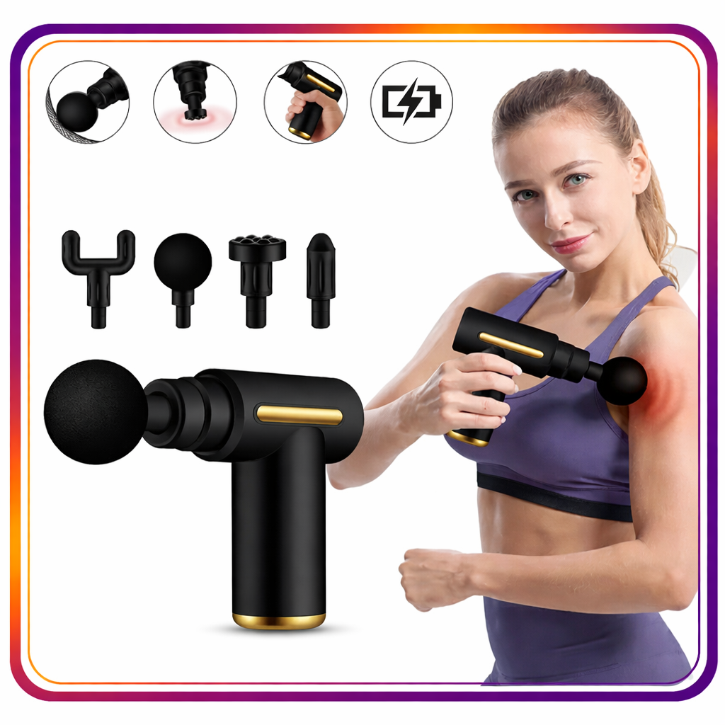 Rechargable Massage Gun with 4 Different Heads