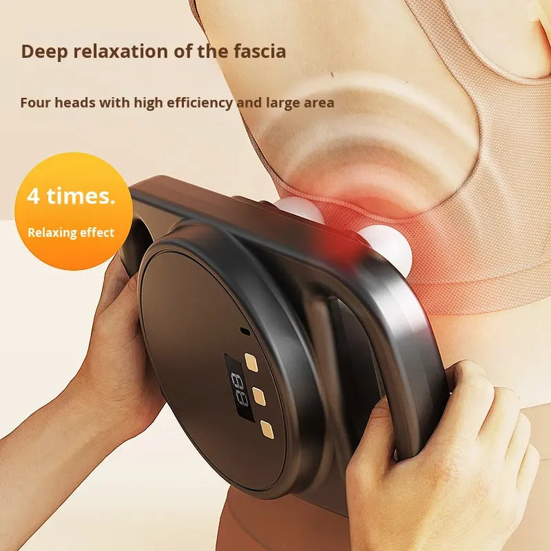 4-Head Electric Massage Gun | Deep Tissue Percussion Massager