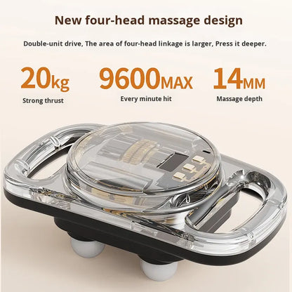4-Head Electric Massage Gun | Deep Tissue Percussion Massager