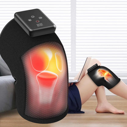 Rechargeable Heated Knee Massager with Vibration – Warm Compress Knee Wrap