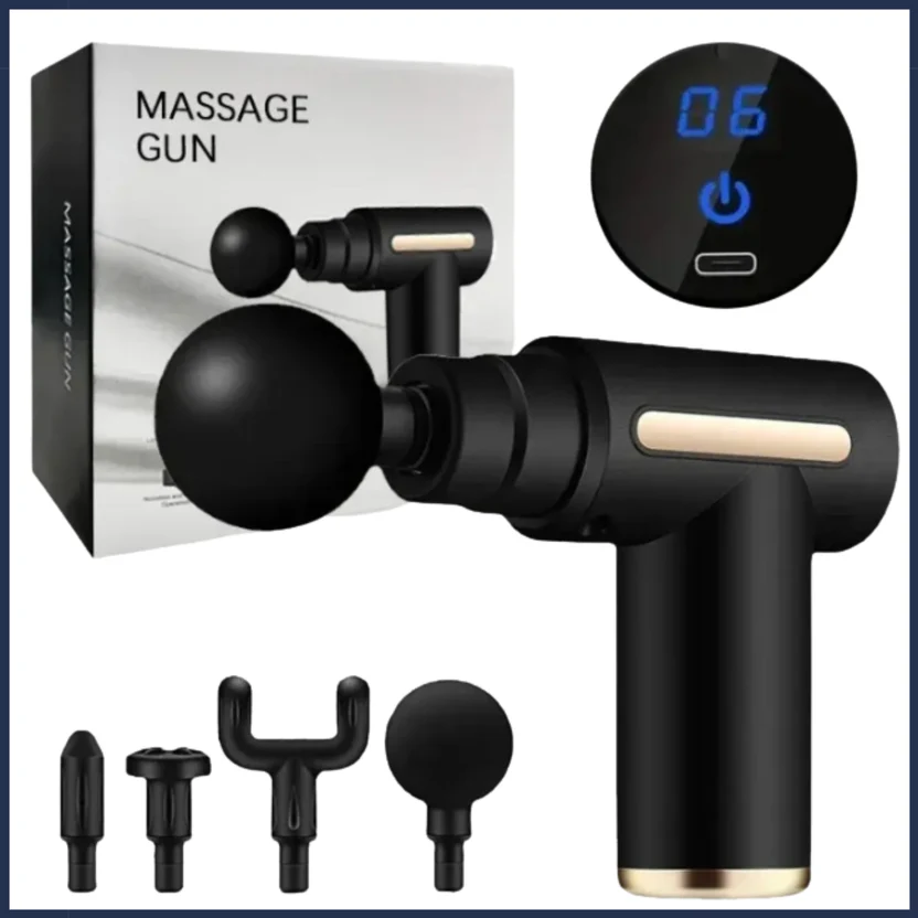 Rechargable Massage Gun with 4 Different Heads