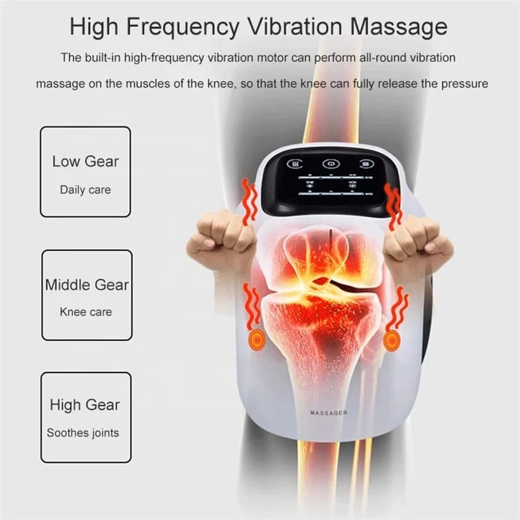 Heated Knee Massager | Electric Knee Heating &amp; Vibration Therapy Wrap