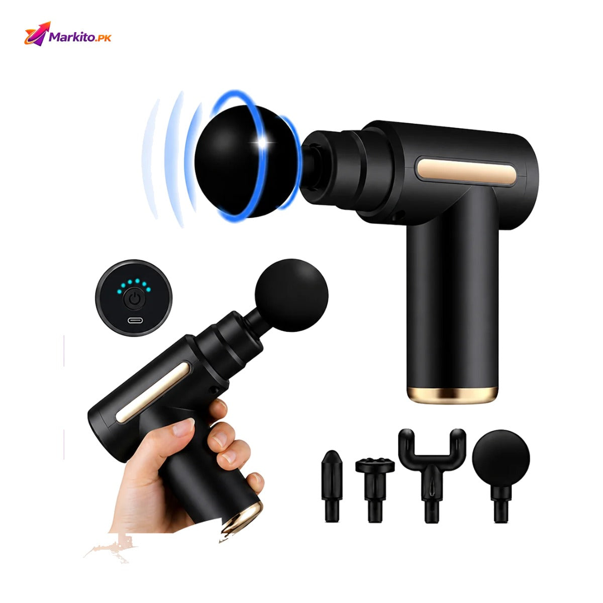 Rechargeable Massage Gun with 4 Different Heads