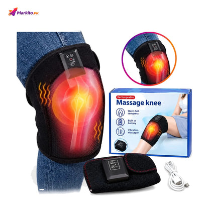 Rechargeable Heated Knee Massager with Vibration – Warm Compress Knee Wrap