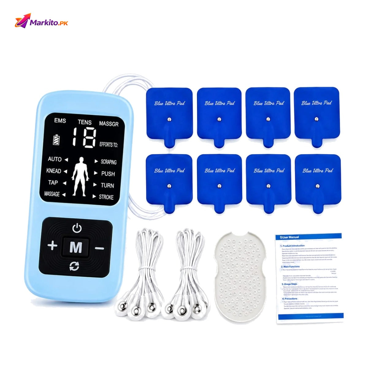 TENS EMS Period Pain Relief Massager (8 Pads) – Portable Electric Therapy Device